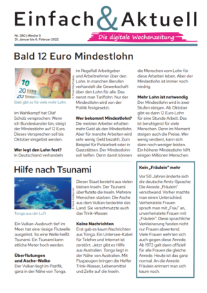 Titelseite von "Einfach & Aktuell"