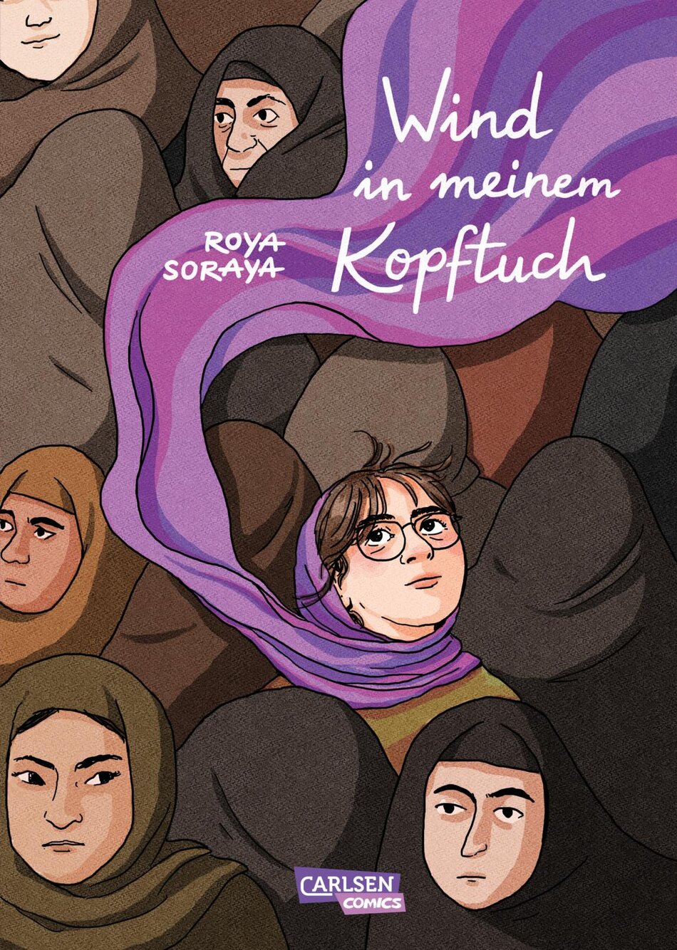 Buchcover von "Wind in meinem Kopftuch" von Roya Soraya.